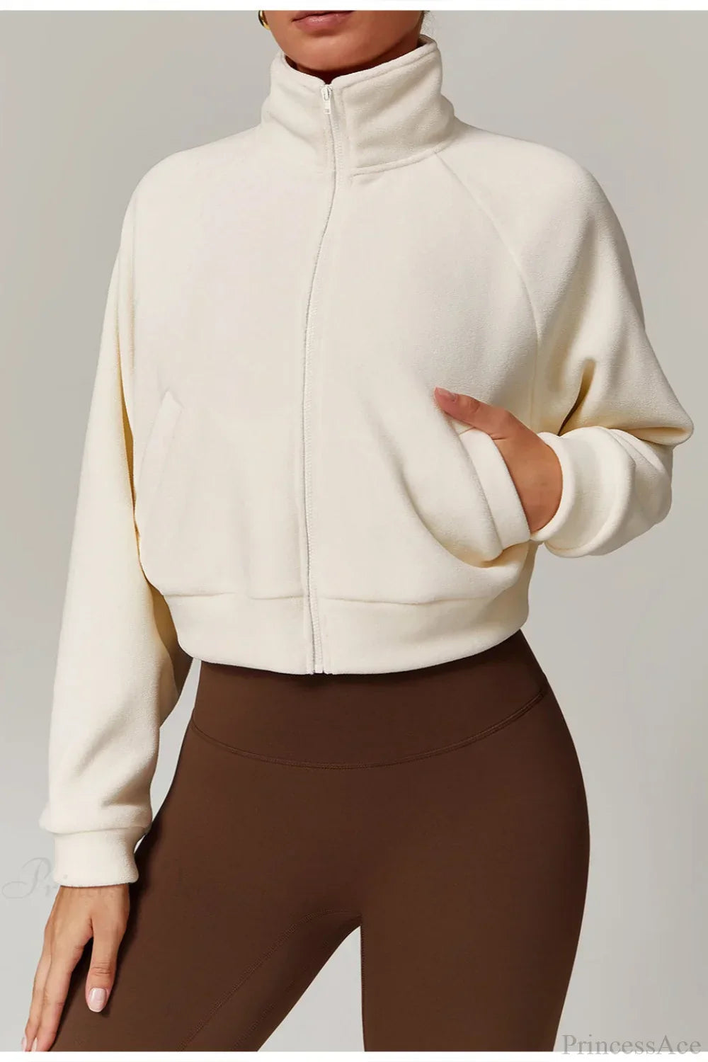 Chic und Stil | Athletic Stand Collar Zip Yoga Jacket