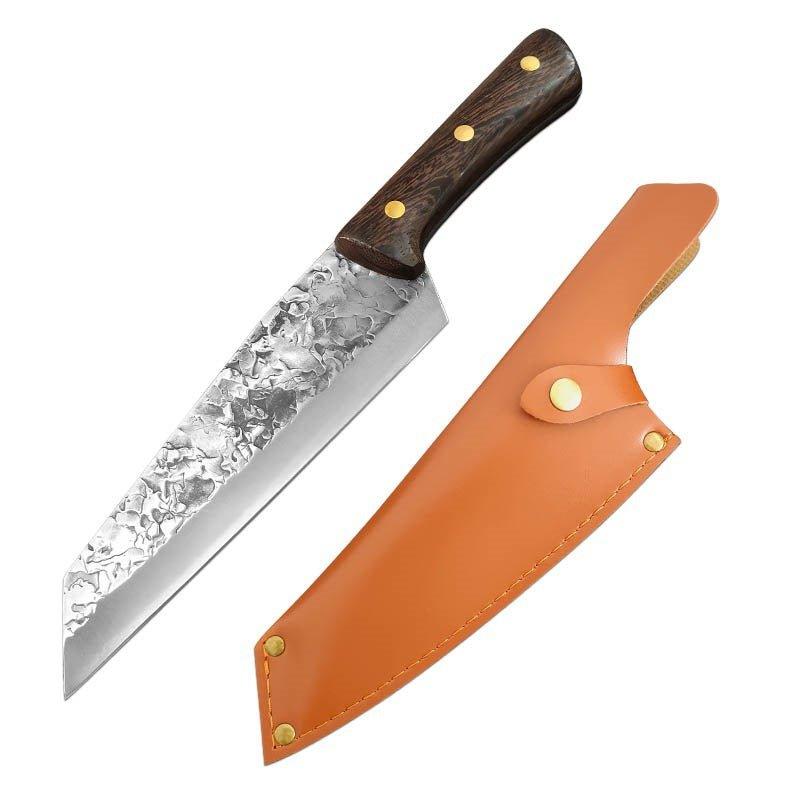 Ensemble de Couteaux de Boucher Forgés à la Main avec Étui en Cuir - ChicUndStil