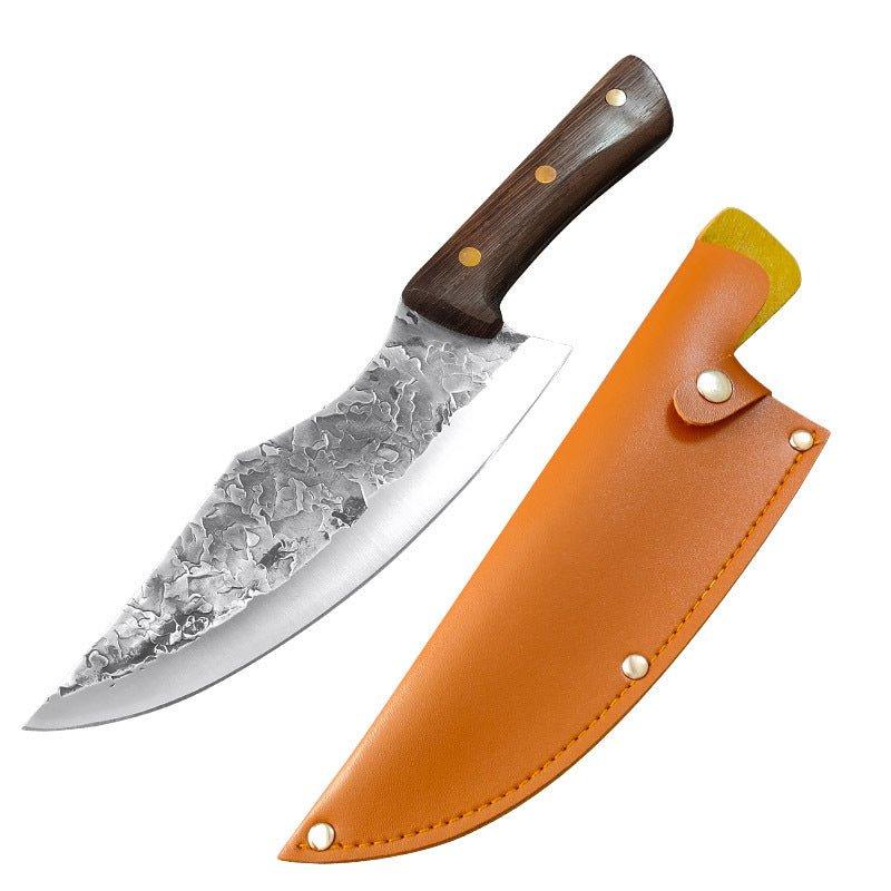 Ensemble de Couteaux de Boucher Forgés à la Main avec Étui en Cuir - ChicUndStil