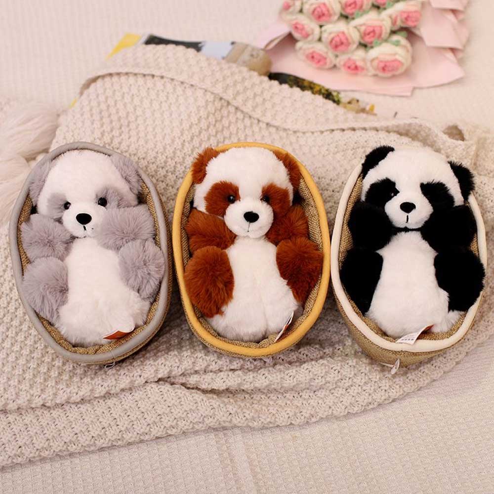 Chic und Stil | Kawaii Bébé Panda Dans Panier Jouet En Peluche
