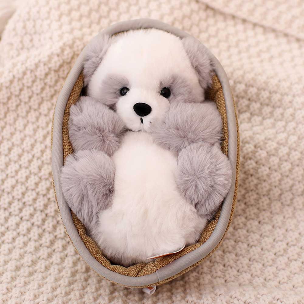Chic und Stil | Kawaii Bébé Panda Dans Panier Jouet En Peluche