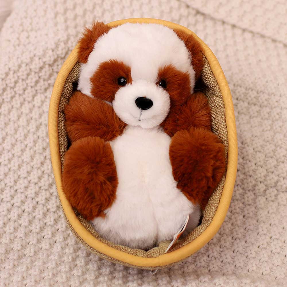 Chic und Stil | Kawaii Bébé Panda Dans Panier Jouet En Peluche