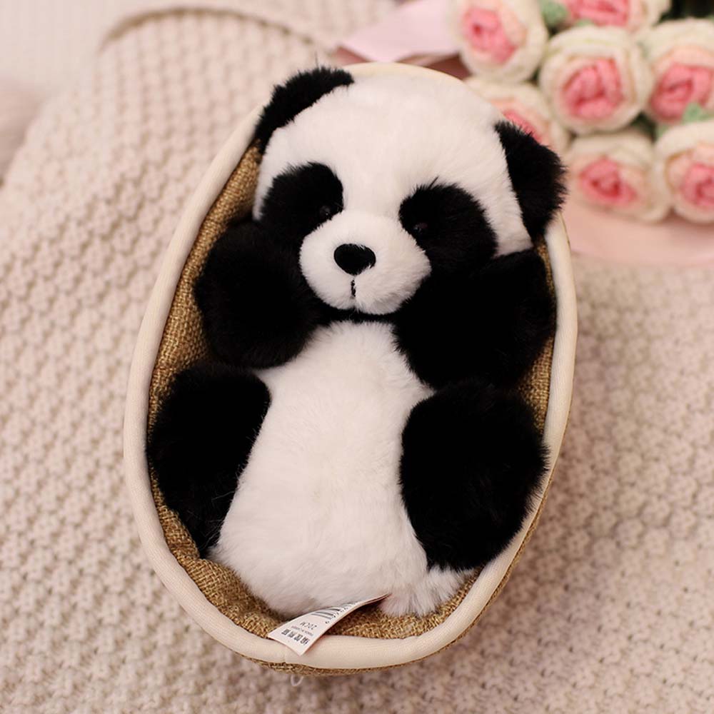Chic und Stil | Kawaii Bébé Panda Dans Panier Jouet En Peluche