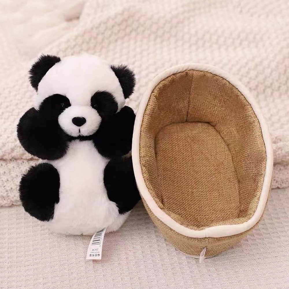 Chic und Stil | Kawaii Bébé Panda Dans Panier Jouet En Peluche