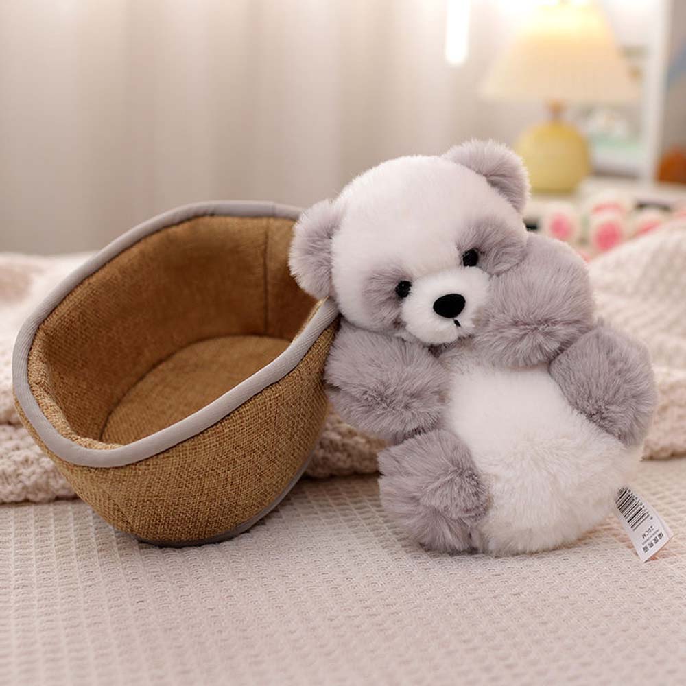 Chic und Stil | Kawaii Bébé Panda Dans Panier Jouet En Peluche