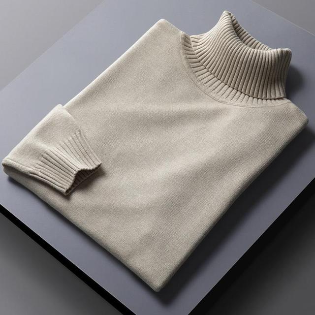 Chic und Stil - Stylish Turtleneck Solid Color Autumn Sweater for Men