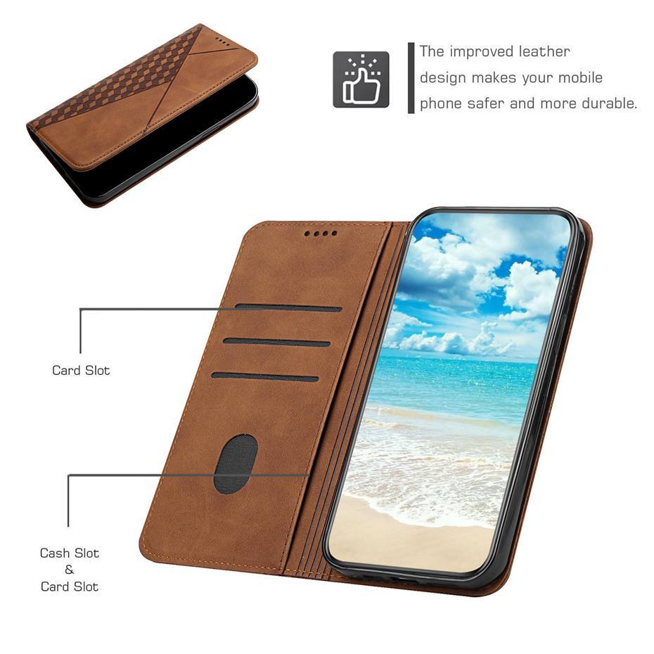 Chic und Stil | Étui portefeuille à motif diamants pour Samsung Galaxy S21/S20