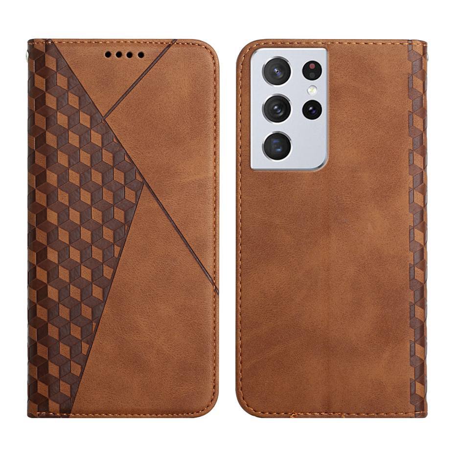 Chic und Stil | Étui portefeuille à motif diamants pour Samsung Galaxy S21/S20