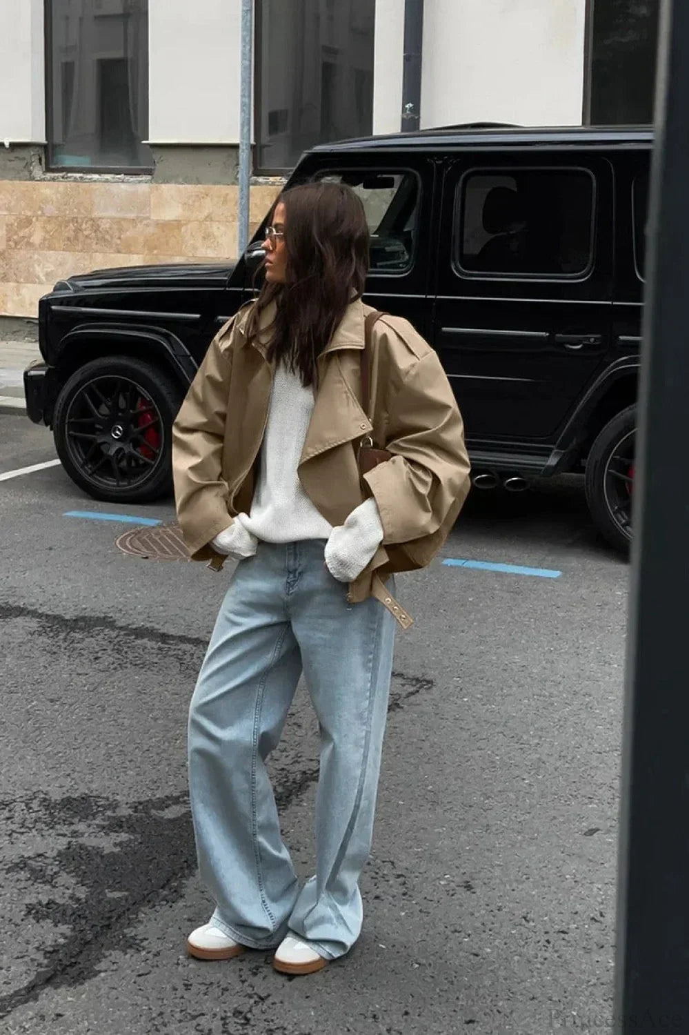 Chic und Stil | Khaki Lapel Trench Casual Jacket