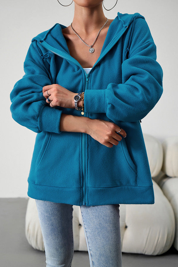 Chic und Stil | Casual pullover cardigan with hood