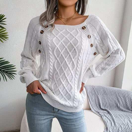 Chic und Stil | Pull en tricot avec décolleté carré