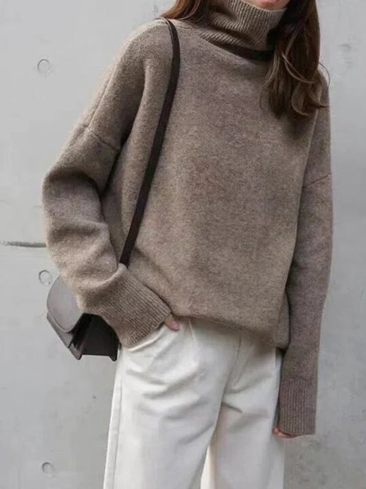 Chic und Stil - Pull à col roulé décontracté en cachemire pour femmes