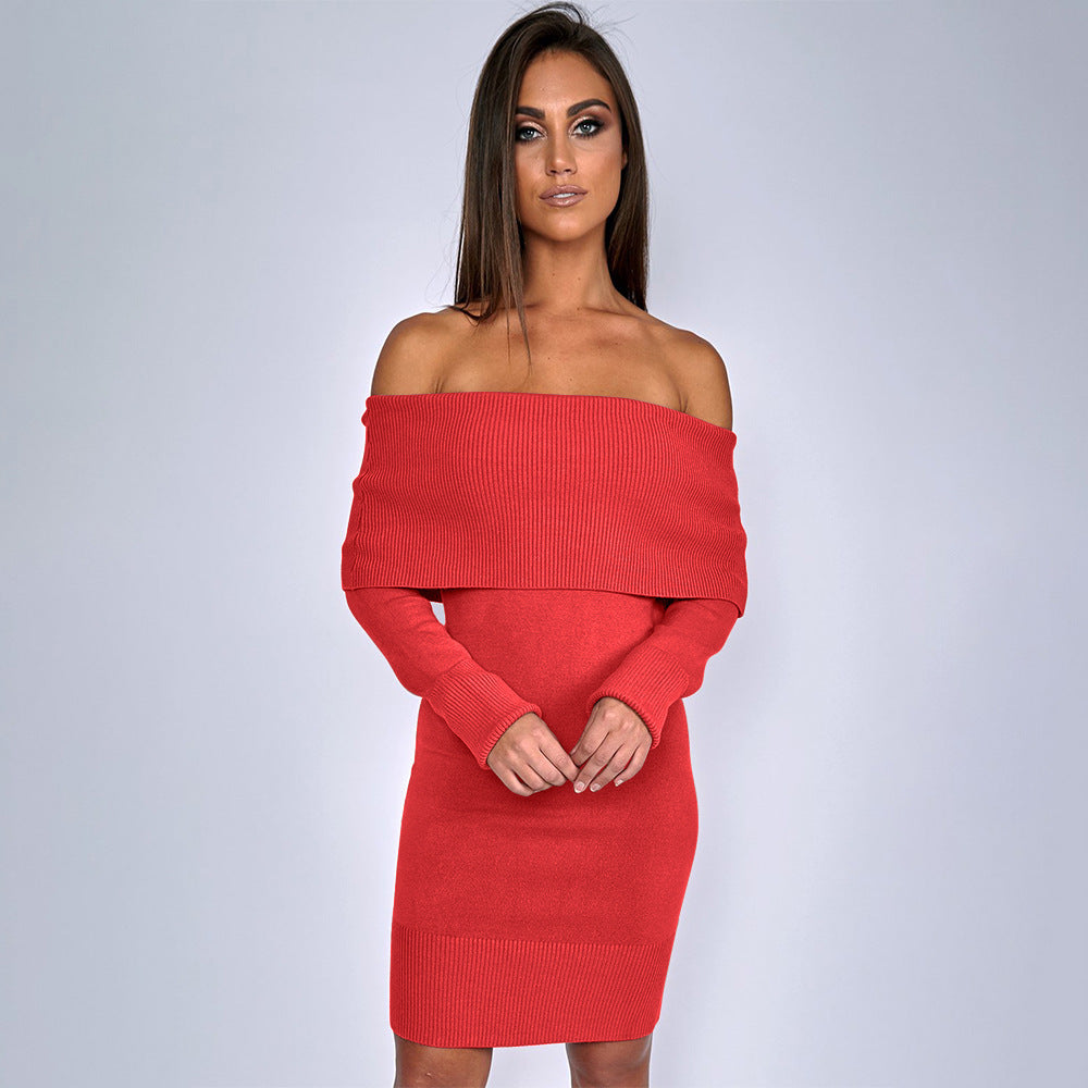 Robe en tricot pour femmes avec décolleté bateau et coupe près du corps Chic und Stil