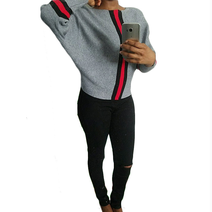 Pull en maille décontracté pour femmes avec motif rayé sportif Chic und Stil