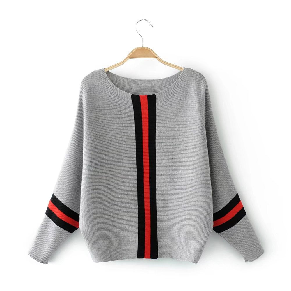 Pull en maille décontracté pour femmes avec motif rayé sportif Chic und Stil