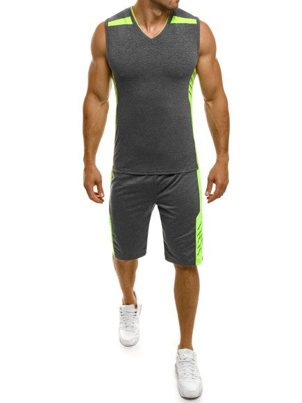 Homme Débardeur sportif avec shorts au moderne encolure en V et inserts fonctionnels Chic und Stil