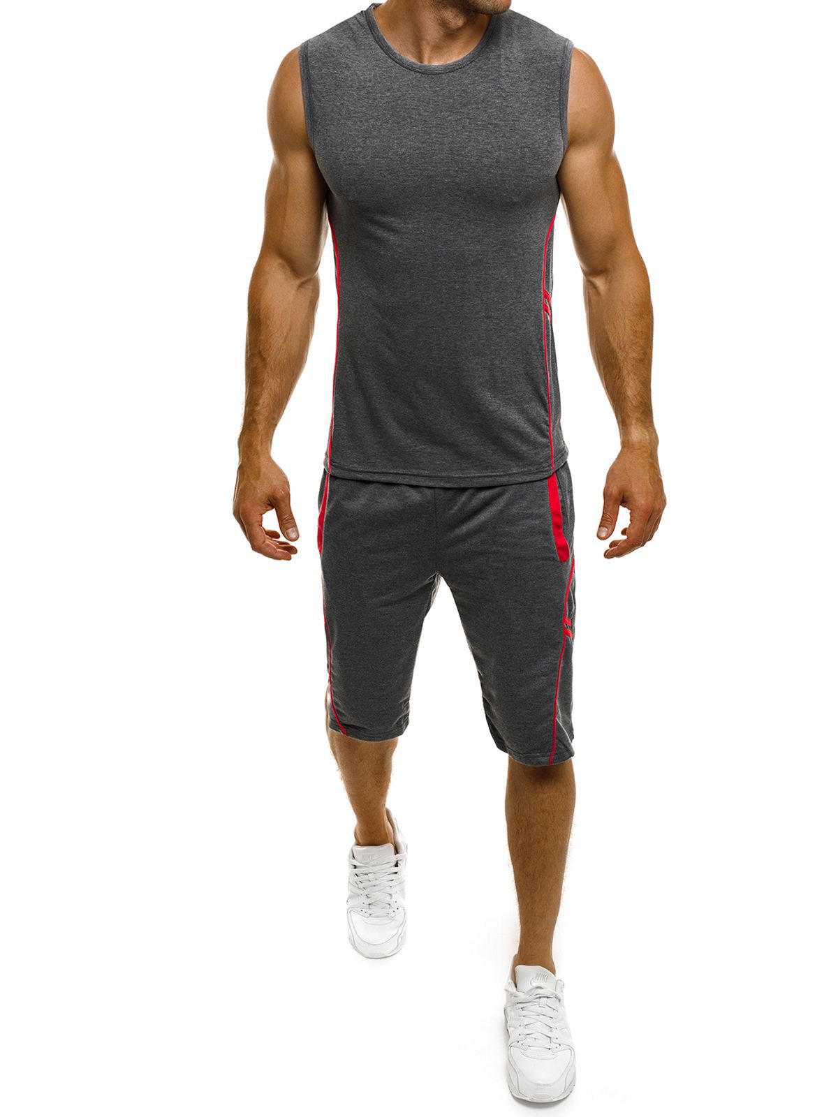 Ensemble de débardeur et de shorts sport pour hommes avec accents réfléchissants Chic und Stil