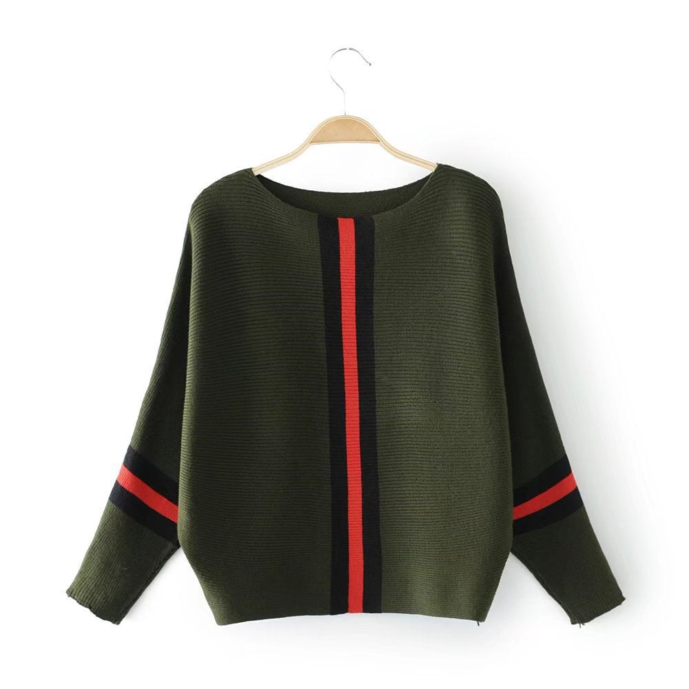 Pull en maille décontracté pour femmes avec motif rayé sportif Chic und Stil