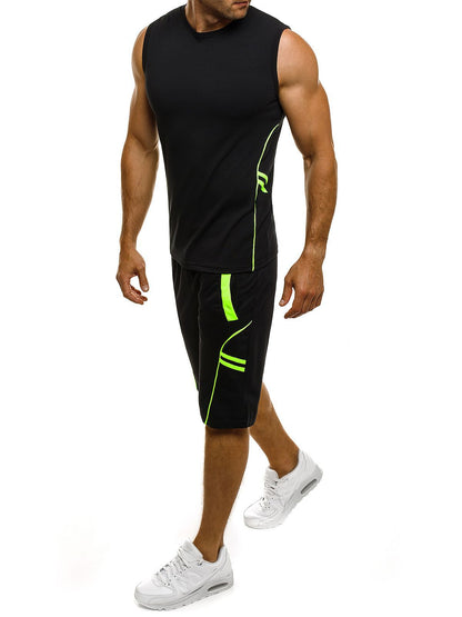 Ensemble de débardeur et de shorts sport pour hommes avec accents réfléchissants Chic und Stil