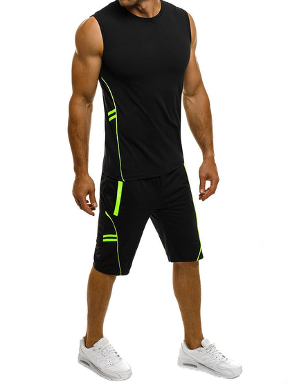 Ensemble de débardeur et de shorts sport pour hommes avec accents réfléchissants Chic und Stil