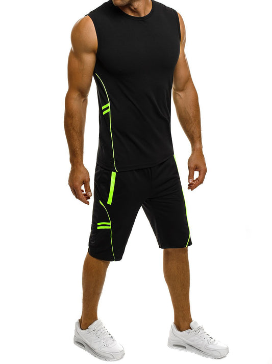 Ensemble de débardeur et de shorts sport pour hommes avec accents réfléchissants Chic und Stil