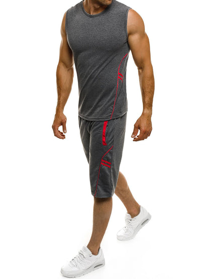 Ensemble de débardeur et de shorts sport pour hommes avec accents réfléchissants Chic und Stil
