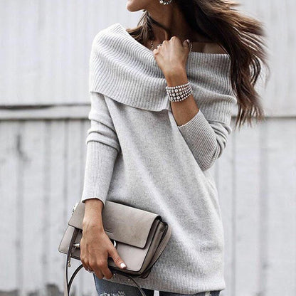 Robe tricotée pour femmes avec décolleté en épaules découvertes Chic und Stil