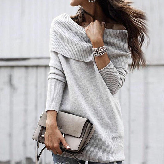 Robe tricotée pour femmes avec décolleté en épaules découvertes Chic und Stil