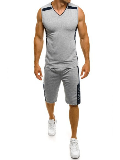 Homme Débardeur sportif avec shorts au moderne encolure en V et inserts fonctionnels Chic und Stil