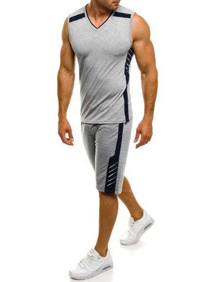 Homme Débardeur sportif avec shorts au moderne encolure en V et inserts fonctionnels Chic und Stil