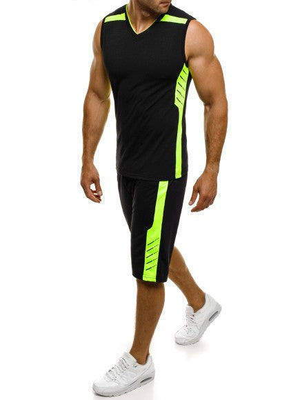 Homme Débardeur sportif avec shorts au moderne encolure en V et inserts fonctionnels Chic und Stil