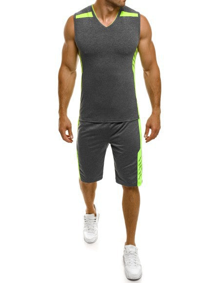 Homme Débardeur sportif avec shorts au moderne encolure en V et inserts fonctionnels Chic und Stil