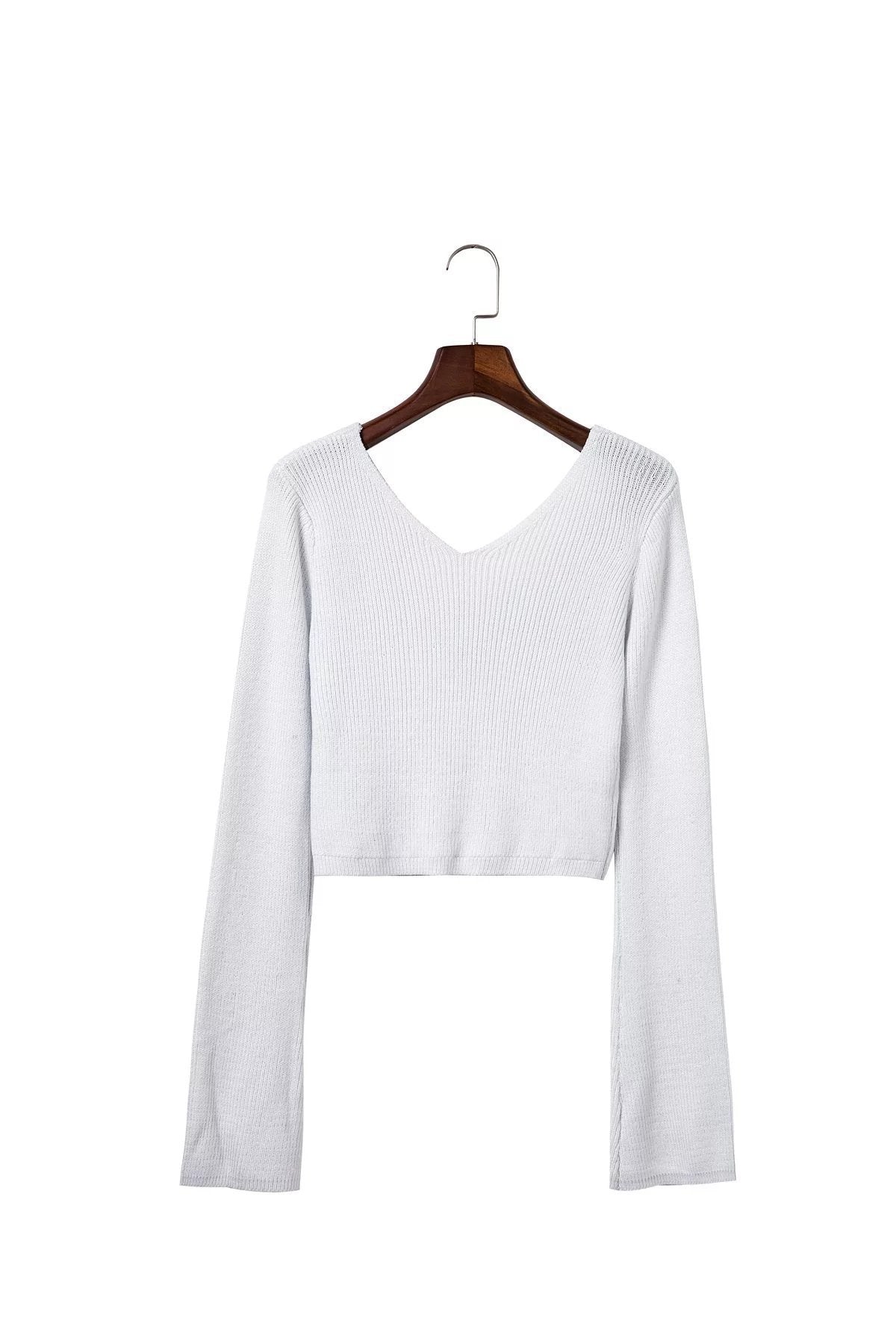 Pull élégant pour femmes, cropped, avec décolleté profond et jupe ajustée Chic und Stil