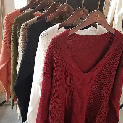 Pull en tricot pour femmes avec décolleté en V profond et coupe décontractée Chic und Stil