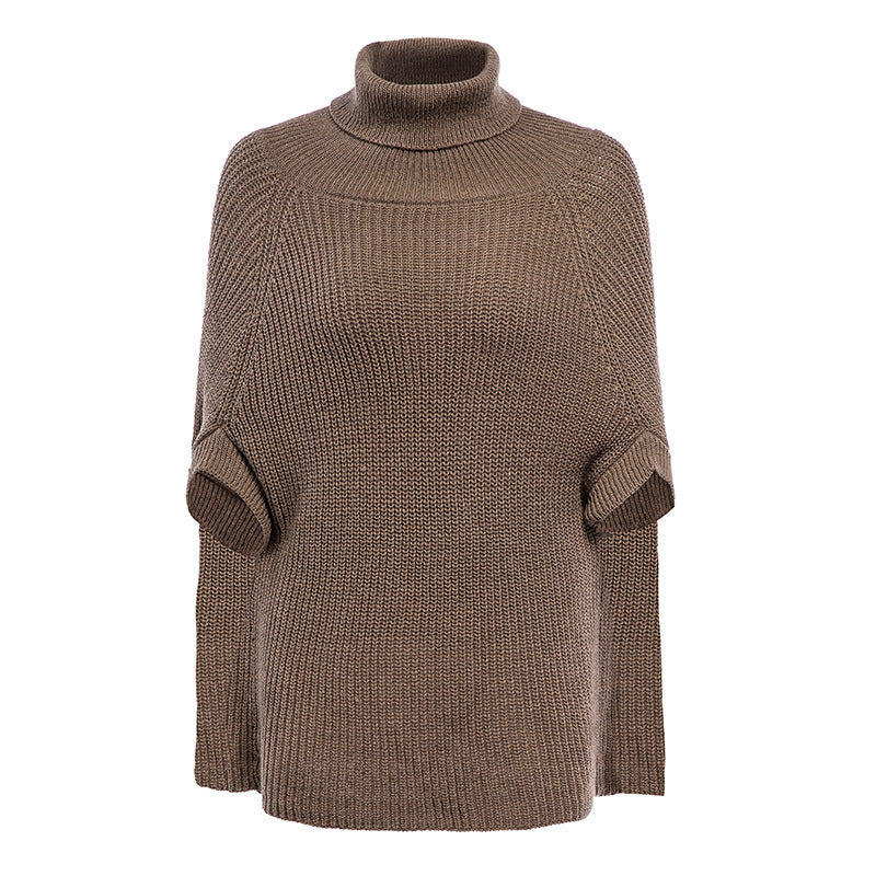Pull en maille pour femmes avec col haut et coupe asymétrique Chic und Stil