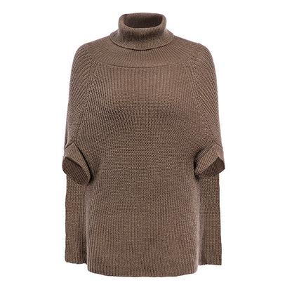 Pull en maille pour femmes avec col haut et coupe asymétrique Chic und Stil