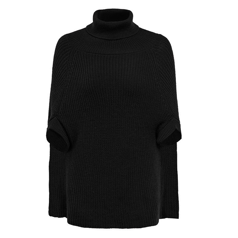 Pull en maille pour femmes avec col haut et coupe asymétrique Chic und Stil