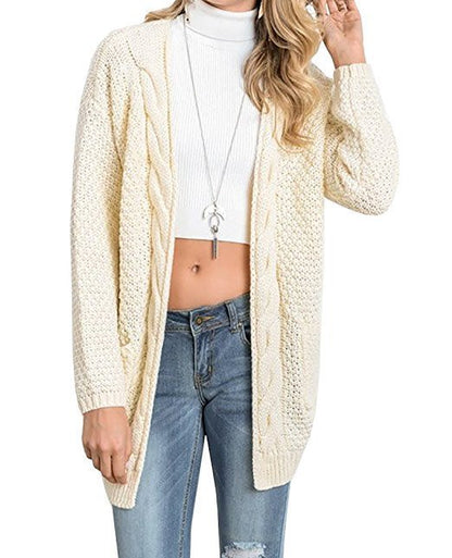 Dames Cardigan en tricot léger avec poches ouvertes et coupe décontractée Chic und Stil