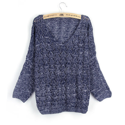 Pull-over en tricot pour femmes avec motif de trous décoratif et manches larges Chic und Stil