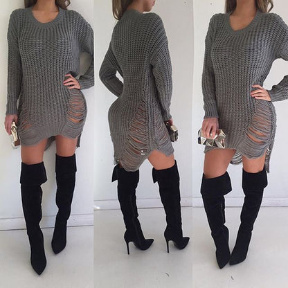 Robe tricot pour femmes avec découpes latérales et design décontracté Chic und Stil