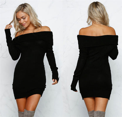 Robe tricot à épaules dénudées pour femmes avec coupe ajustée et fine structure en côtes Chic und Stil