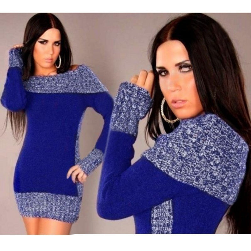 Dames Robe en tricot élégante avec décolleté dénudé et détails de boutons Chic und Stil