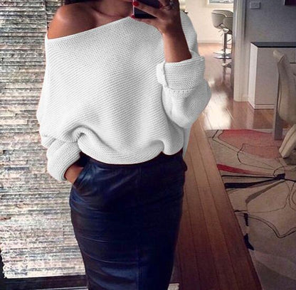 Pull oversized pour femmes en tricot avec design épaule dénudée et coupe décontractée Chic und Stil