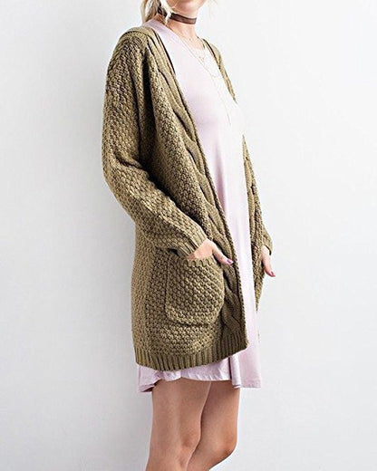 Dames Cardigan en tricot léger avec poches ouvertes et coupe décontractée Chic und Stil