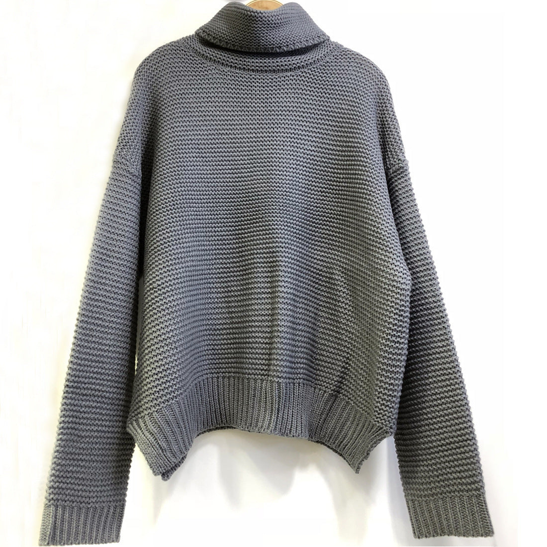 Femme Pull-over tricot surdimensionné avec col montant Chic und Stil