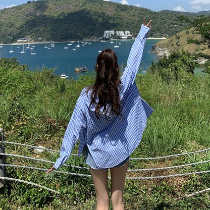 Blouse à carreaux décontractée pour femmes avec capuche Chic & Stil