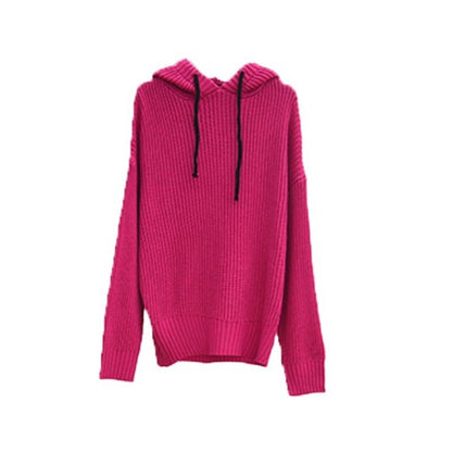 Pull-over en grosse maille pour femmes avec capuche et coupe ample Chic und Stil