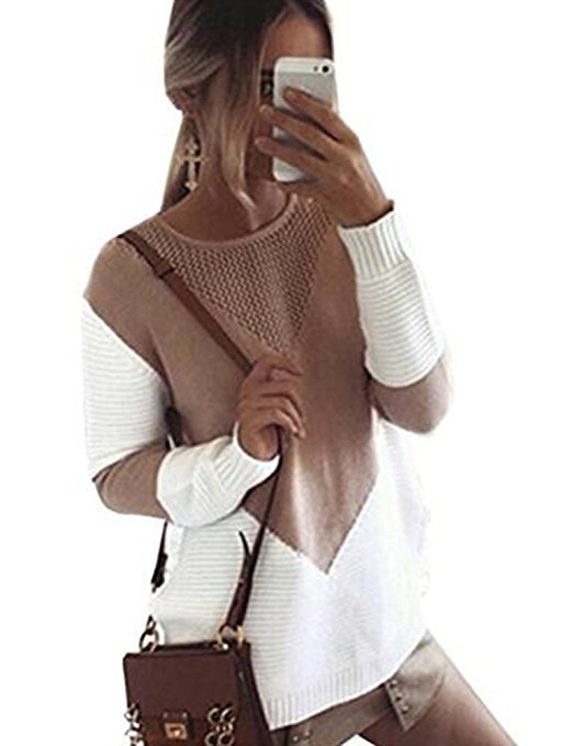 Pull en tricot pour femmes avec des combinaisons de couleurs modernes et un design aéré Chic und Stil
