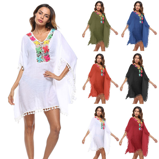 Ladies Embroidered Beach Kaftan Chic and Style