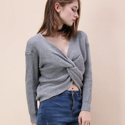 Pull en tricot décontracté pour femmes avec un détail de dos plongeant et une coupe oversize Chic und Stil